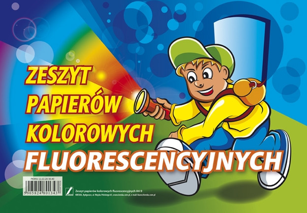 Zeszyt A4/9k papierów kolorowych fluorescencyjnych Kreska